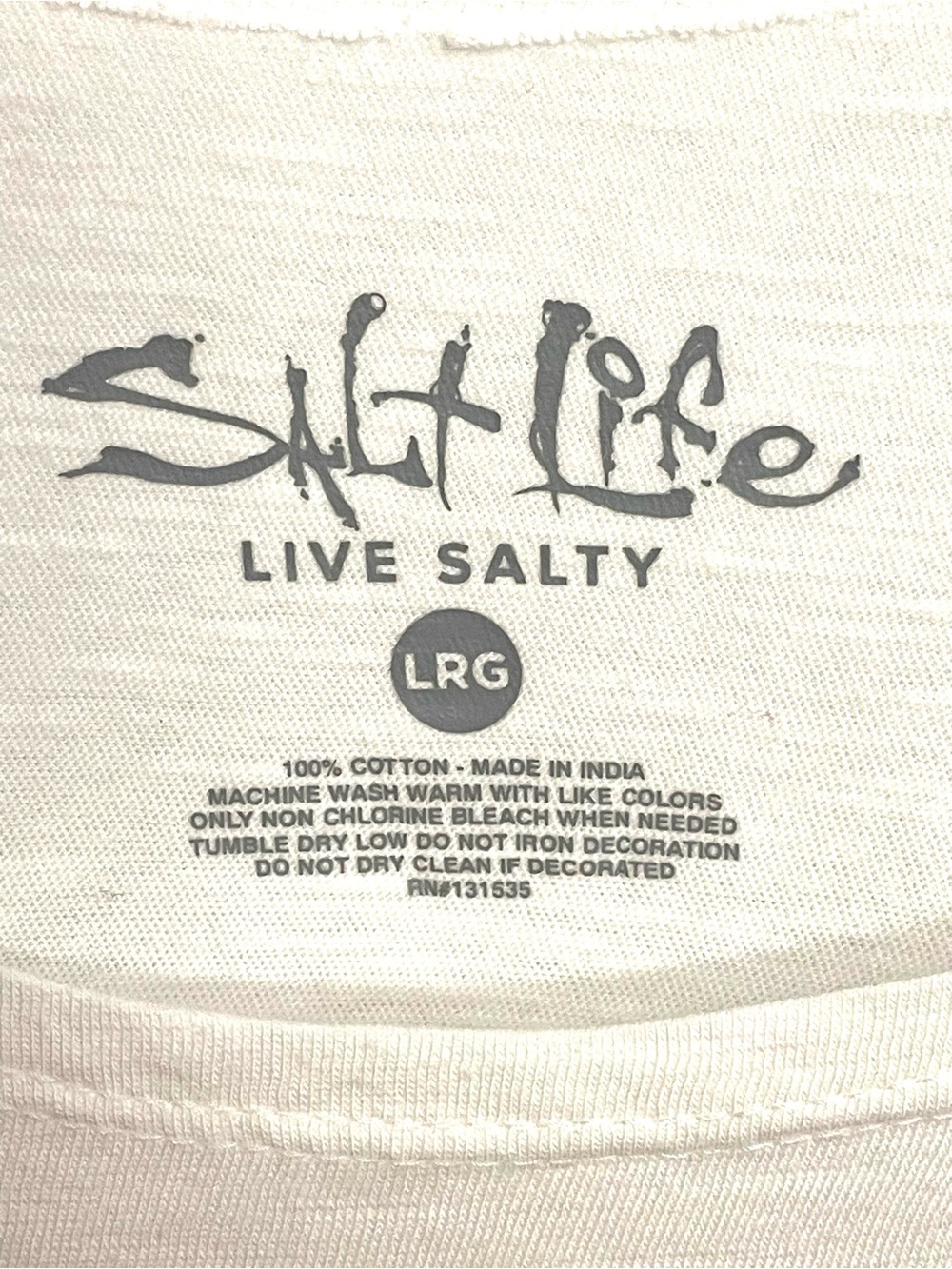 Salt Life White Tank with Pink & Yellow Palm Graphic - Picture 5 of 6